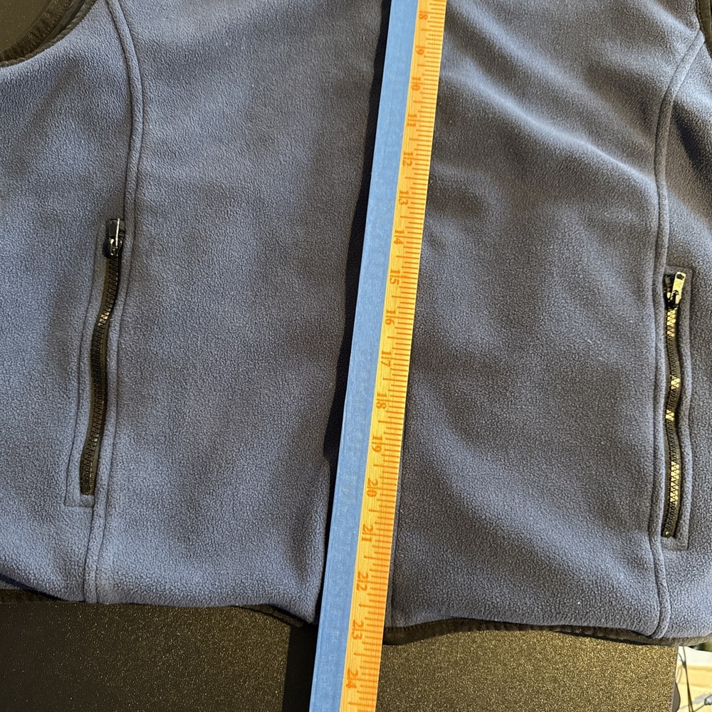 COACO New York Reversible Vest Womens Large Blue Fleece - Black 100% Silk Zips - Picture 6 of 6